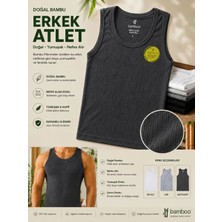 Qulat Anıt Doğal Bambu Erkek Atlet – Nefes Alan Yumuşak Doku /3 Adet