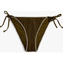 Koton Yanları Bağlamalı Ipli Kroşe Detaylı Dokulu Bikini Altı
