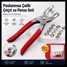 Tg Tek-İş Global Profesyonel Paslanmaz Çelik Çıtçıt ve Pense Seti – Metal Çıt Çıt Takma Aparatı, Kumaş Deri Branda Tamir Kiti