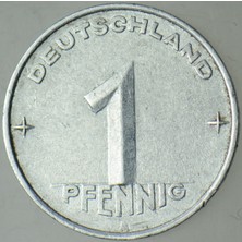 Banknoting Doğu Almanya 1 Pfennıg 1952 A. Ddr.