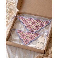 Talin Handmade Anne Kız El Örgüsü Çiçek Motifli Bandana Seti – 2’li Takım