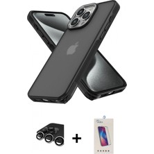 Pileli Store Pilelistore™ iPhone 15 Pro Kılıf Atlas Form - Siyah Joko 5d Cam + Raze Metal Kamera Lens - Gs