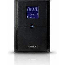 Vonisca D-3000 3000VA 1800W Line Interactive LCD UPS Kesintisiz Güç Kaynağı AVR Gamer PC Sunucu Kamera Sistemi