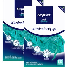 Stopever Well Tooth 100 Ambalaj Kürdanlı Diş İpi İpeksi Kaygan Özelliğiyle Bakteri Plakını Temizler