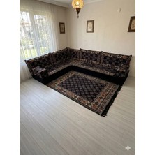 Bakırözü Home Şark Köşesi Takımı Lacivert Buhara Modeli 10 Parça (20 cm Minder Kalınlığı)