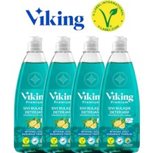Viking Fesleğen Tatlı Limon Premium Sıvı Bulaşık Deterjanı 750 ml 4 Adet Ferahlatıcı Koku