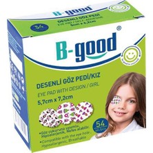 B-Good Kız Çocuk Desenli Göz Kapama Bandı 54 Adet 5,7cm x 7,2cm Hipoalerjenik ve Nefes Alabilir
