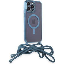 Iphone 13 Pro Max Kılıf Divo Lazer Askılı Magsafe Kapak - Sierra Blue