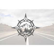Sticker Usta Pusula Dağ ve Orman Sticker - Araba Oto Motosiklet Karavan Araç Cam Sticker - 00216