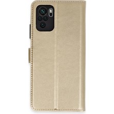 Xiaomi Mi Note 10 Trend S Plus Kapaklı Kılıf - Gold