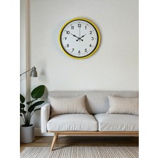 Calais 36 cm Sarı Modern Dekoratif Duvar Saati