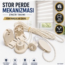 bgvibe Stor Perde Mekanizması 32MM Geniş Kasa Çift Vidalı Takmatik Zincir Takımı Tam Set Zebra Perde Mekanizması