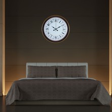 Calais Kahverengi Motifli 36 cm Duvar Saati