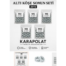 Karapolat Altı Köşe Somun Seti 100PARÇA (M4-M10 Arası 5 Ölçü)