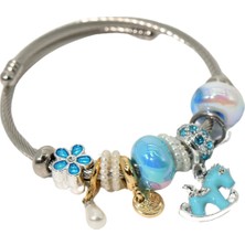 Biem Accessory Biem Pandora Model Çelik Bileklik Mavi2