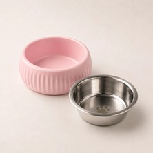 PratikBir Mikopet Organik Seramik Mama Kabı Pembe