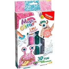 PopŞeker Magic Glitter 3D Hobi Seti 2'si 1 Arada Simli Kalıplarla 3D Tasarımlar