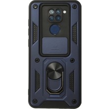 Xiaomi Redmi Note 9 Kılıf Pars Lens Yüzüklü Silikon - Lacivert