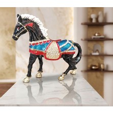 Meya Design Taş Detaylı Dekoratif Siyah At Figürü (16*14 Cm)