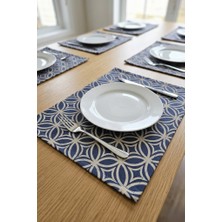 Rona Home Masa Matı Amerikan Servis 6'lı Takım Sıvı Itici Silinebilir Kumaş Tabak Altlığı 35X45