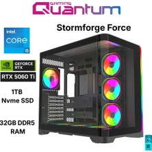 Quantum Gaming Stormforge Force I5-14400F 32GB Ddr5 1tb Nvme RTX5060TI 16GB Masaüstü Oyun Bilgisayarı
