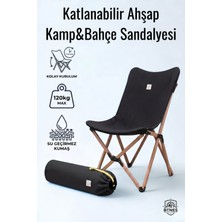 BTNES Ahşap Kamp Sandalyesi Taşınabilir Katlanabilir Bahçe ve Piknik Sandalyesi