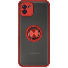 Samsung Galaxy A03 Kılıf Montreal Yüzüklü Silikon Kapak - Kırmızı