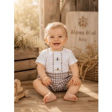 Mama Miel Baby Pötikare Soft Serisi El Işlemesi Havuç Tavşan Yazlık Bebek Romper %100 Pamuk