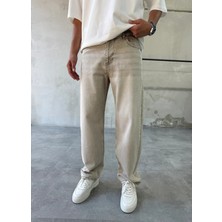 Difransel Jeans Soluk Efektli Taş Baggy Jean