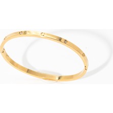 Biem Accessory Biem Ince Düz Model Çelik Kelepçe Bileklik