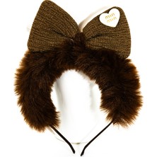 Biem Accessory Biem Peluş Fiyonklu Taç Koyu Kahve