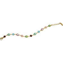 Biem Accessory Biem Renkli Taşlı Çelik Bileklik