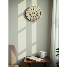 Calais 36 cm Krem Retro Tasarım Duvar Saati
