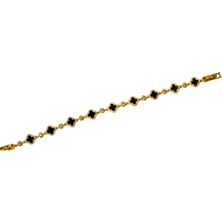 Biem Accessory Biem Büyük Siyah Taşlı Yonca Bileklik