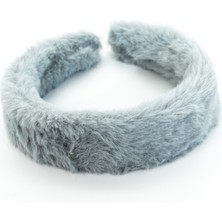 Biem Accessory Biem Düz Peluş Taç Açık Gri