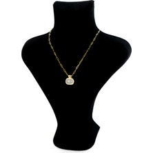 Biem Accessory Biem Büyük Beyaz Taşlı Çelik Kolye