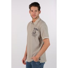 Ar-ma Erkek Polo Yaka Tişört Yazi Baskili Regular Fit Çift Toplama Penye Pike Y22374375601