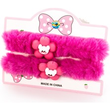 Biem Accessory Biem Ikili Çiçekli Simit Toka Fuşya