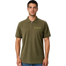 Ar-ma Erkek Polo Yaka Tişört Baskisiz Basic Yaka Fermuarli Regular Fit Çift Toplama Penye Pike Y31374357202
