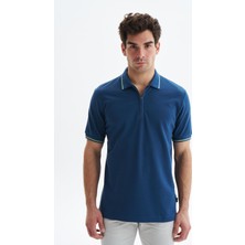 Ar-ma Erkek Polo Yaka Tişört Baskisiz Basic Yaka Fermuarli Regular Fit Çift Toplama Penye Pike Y29374354202