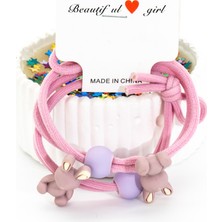 Biem Accessory Biem Renkli Tavşanlı Lastik Toka Pembe