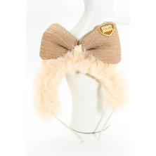 Biem Accessory Biem Peluş Fiyonklu Taç Krem