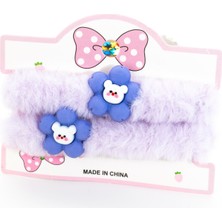 Biem Accessory Biem Peluş Ikili Çiçekli Simit Toka Lila