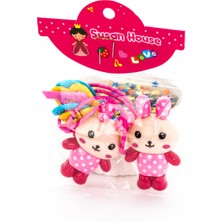 Biem Accessory Biem Tavşanlı Lastik Toka Koyu Pembe