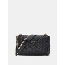 Guess Stacey Dönüştürülebilir Kapaklı Kadın Siyah Çapraz Çanta HWGG9741210-BLA