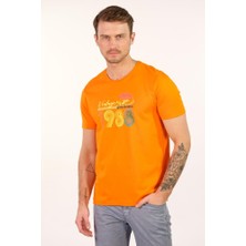 Ar-ma Erkek Bisiklet Yaka Tişört Yazi Baskili Regular Fit Penye Süprem Y22344400501