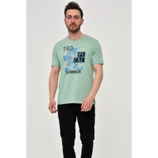 Ar-ma Erkek Bisiklet Yaka Tişört Yazi Baskili Regular Fit Penye Süprem Y22344402501