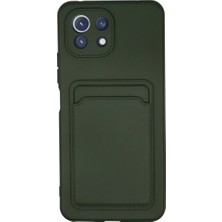 Xiaomi Mi 11 Kılıf Kelvin Kartvizitli Silikon - Koyu Yeşil