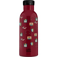 Mamawata Retro Hit Pipetli Çocuk Termos Matara 470 ml Paslanmaz Çelik Sızdırmaz Yalıtımlı Suluk