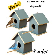 Değerli Hobi Ahşap Kuş Yuvası Kuş Evi  14X20 Suya Dayanıklı 3 Adet